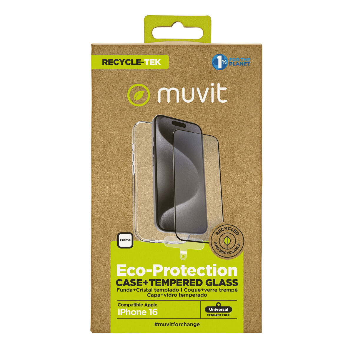 Custodia E Protettore Per Cellulare Muvit For Change Iphone 16 Nero