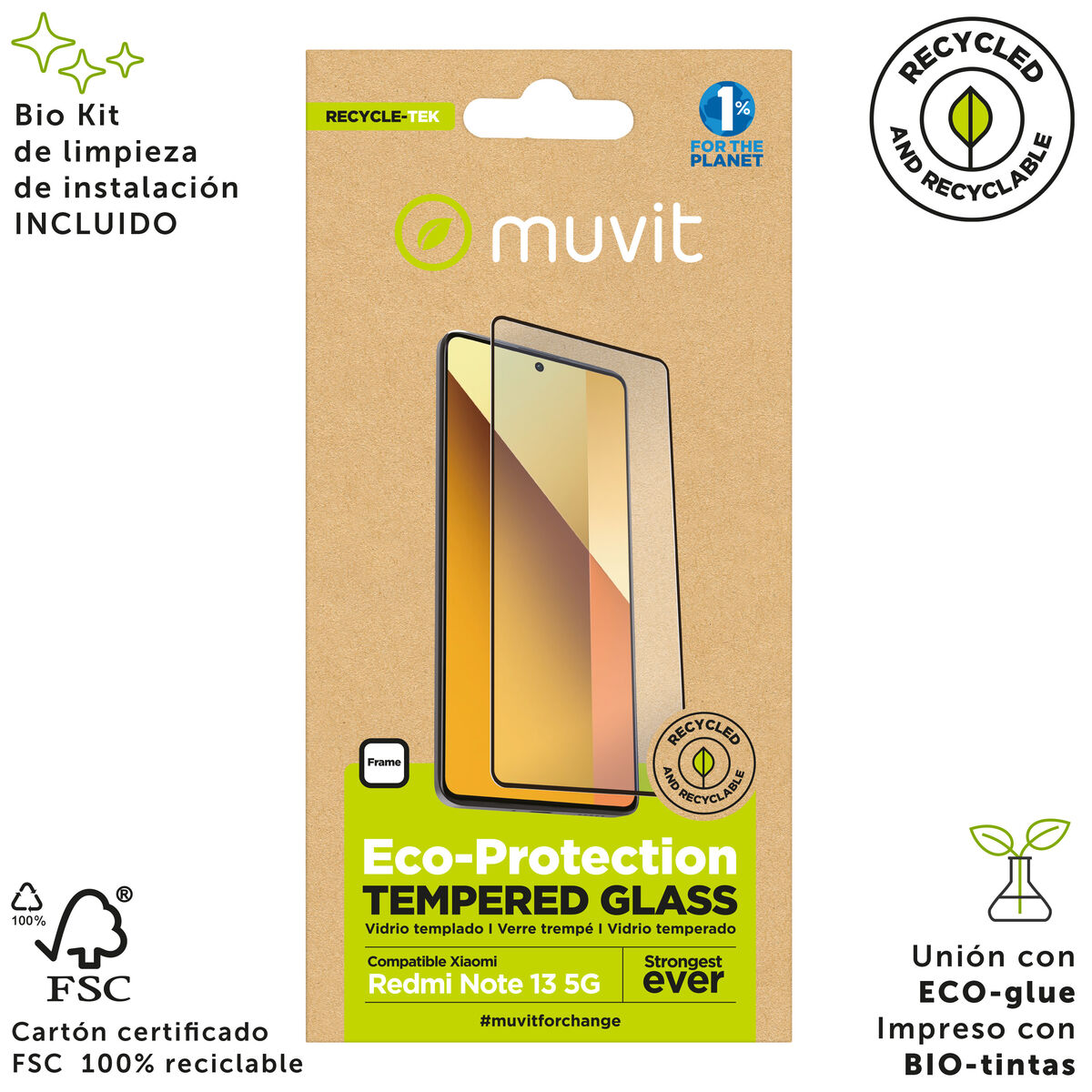 Protettore Schermo Per Cellulare Muvit For Change Redmi Note 13 5g - Image 3