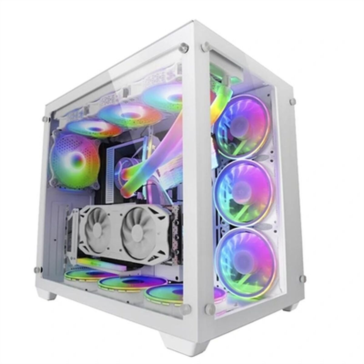 Case Computer Desktop Atx Mars Gaming Mcv3w Bianco Rgb