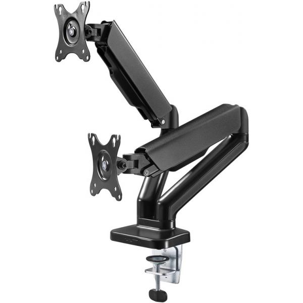 Goobay 58531 Supporti A Parete Per Tv 81,3 Cm [32] Scrivania Nero (double Monitor Mount With Gas Spring)