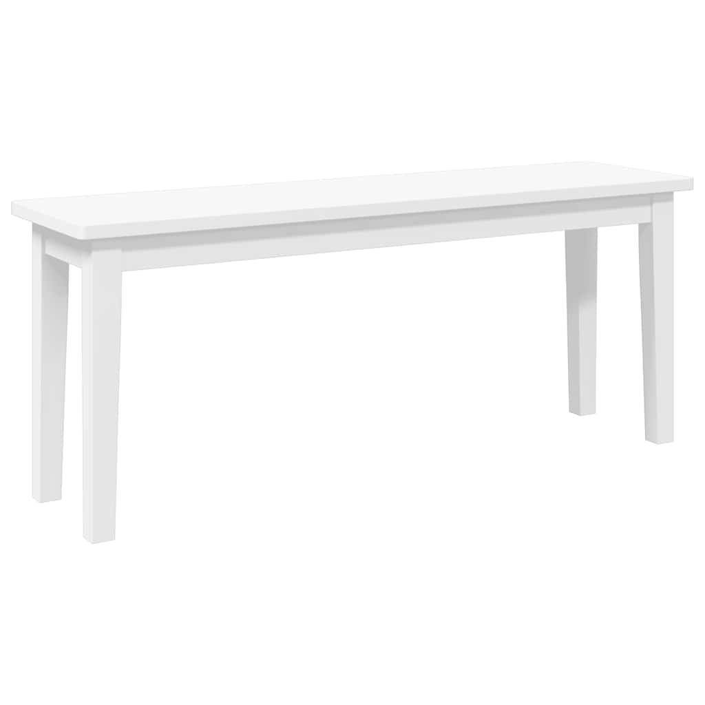 Panca 110 Cm Bianco In Legno Massello Di Hevea - Image 5