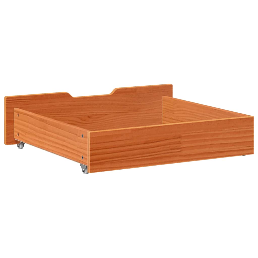Cassettoni Per Letto 2pz Marrone Cera 75x55x17 Cm Legno Di Pino - Image 5