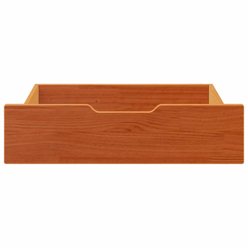 Cassettoni Per Letto 2pz Marrone Cera 75x55x17 Cm Legno Di Pino - Image 3