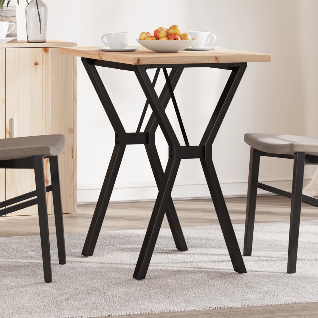 Tavolo Da Pranzo Telaio A Y 80x50x75,5 Cm Legno Pino E Acciaio