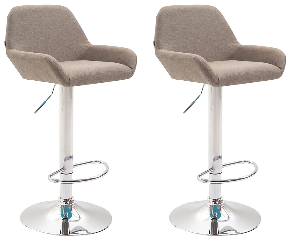 2er Set Barhocker Braga Stoff Chrom