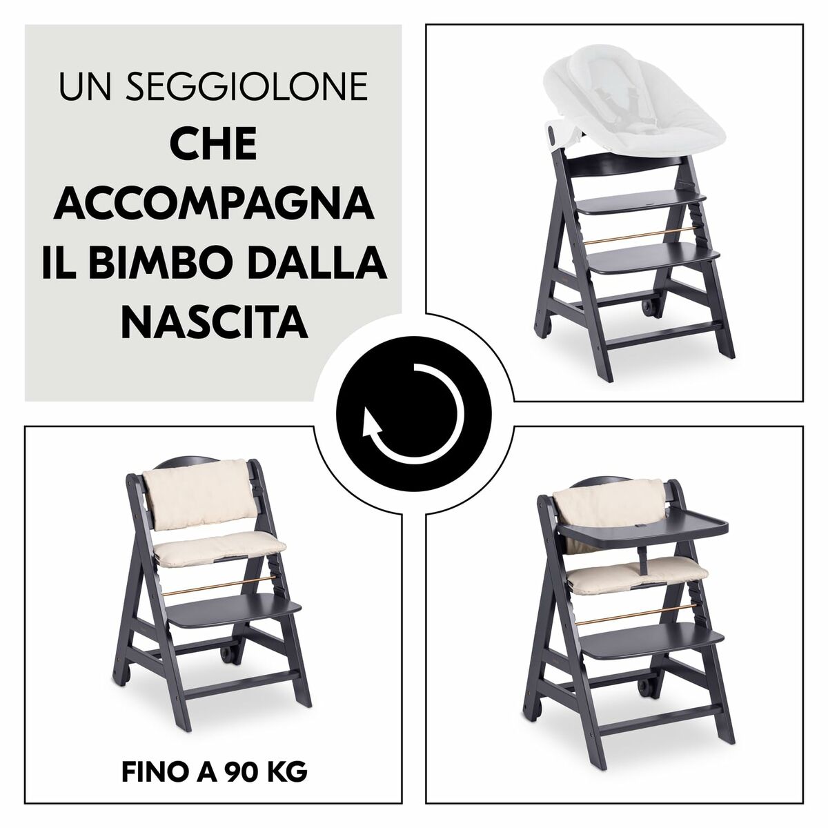 Seggiolone Hauck Marrone Grigio Scuro - Image 4