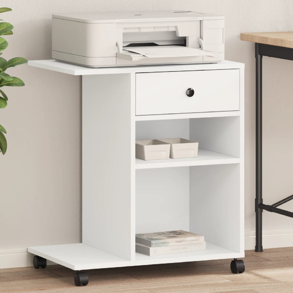 Supporto Per Stampante Con Ruote Bianco 60x40x68,5 cm