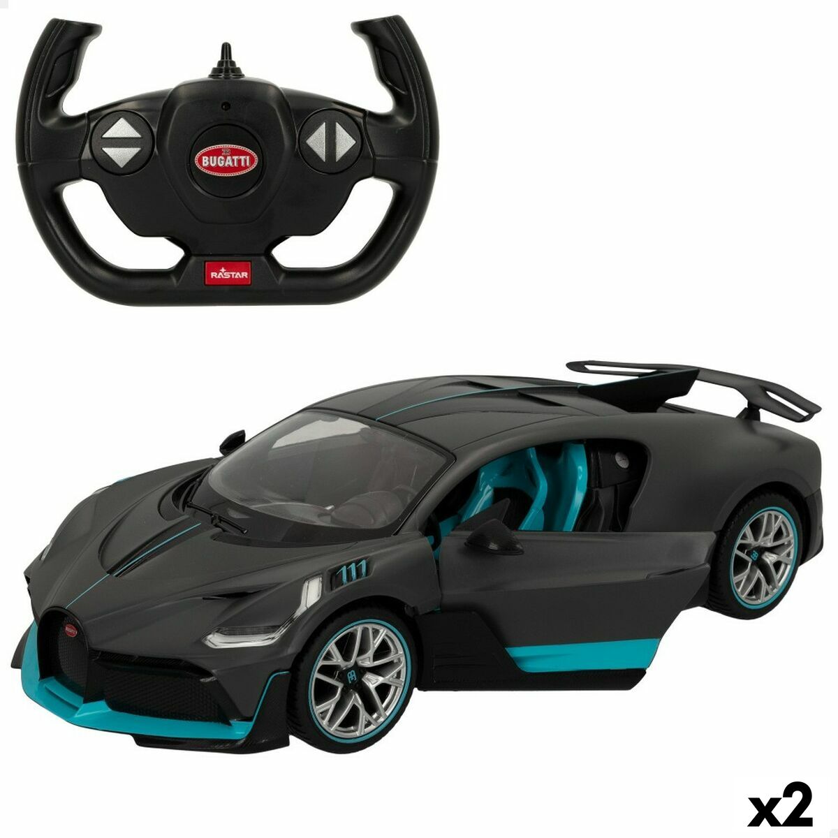 Macchinina Radiocomandata Bugatti Divo 1:14 Grigio Scuro (2 Unità)