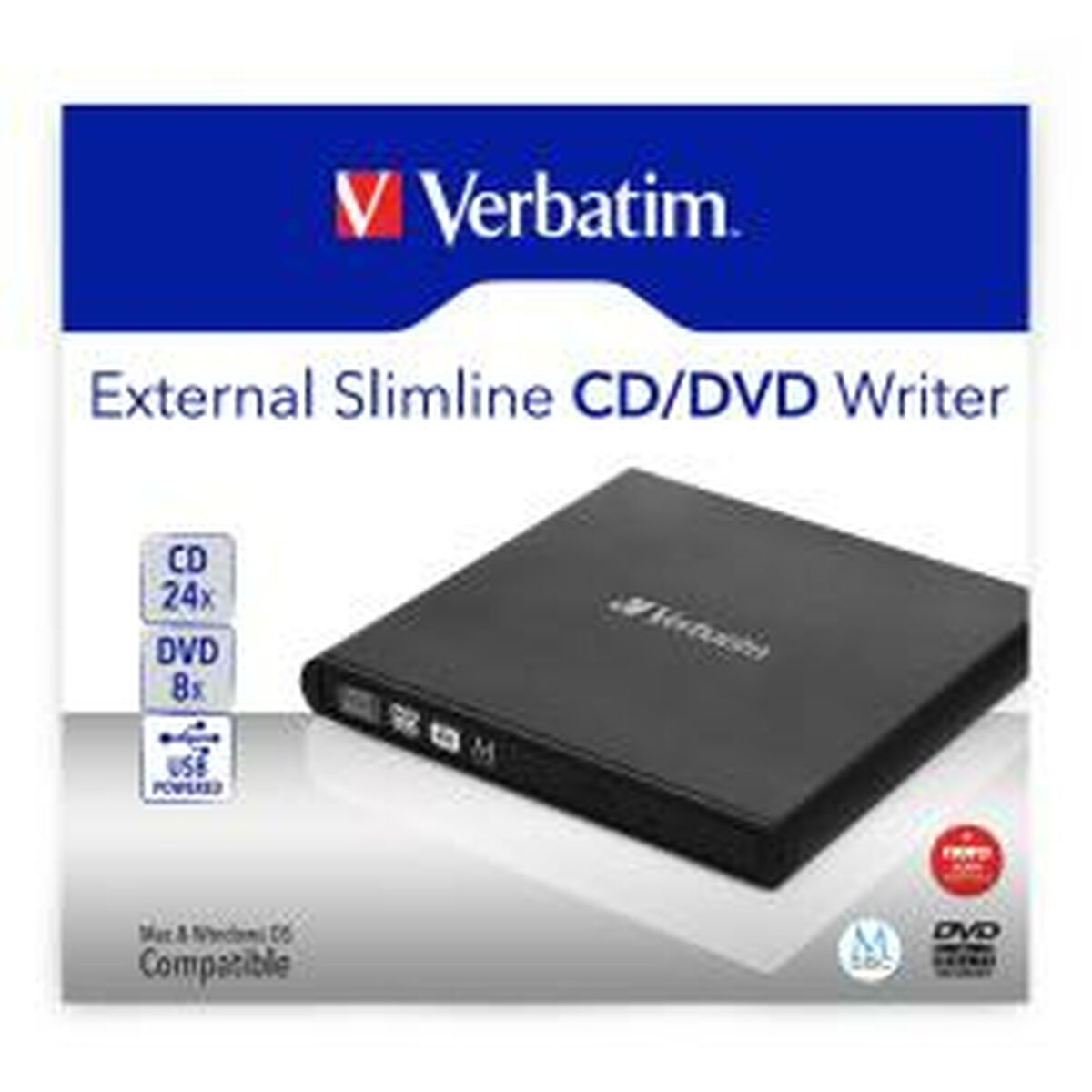 Registratore Esterno Verbatim Slimline Cd/dvd 24x