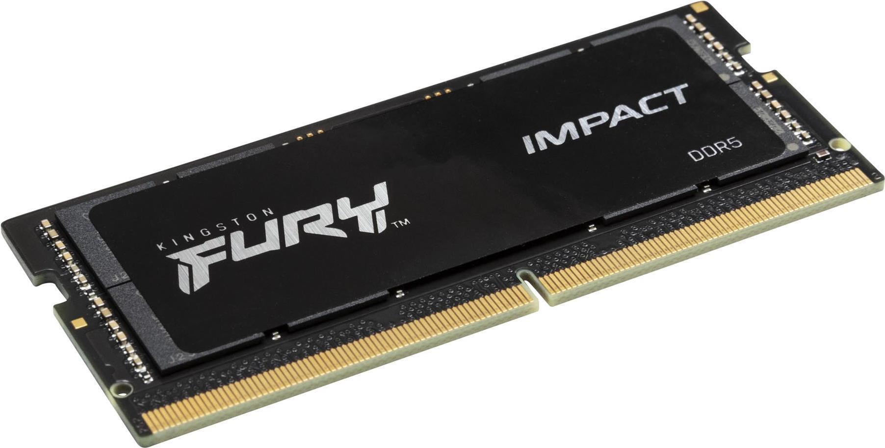 Kingston Fury Impact - Ddr5 - Kit - 16 Gb: 2 X 8 Gb - So Dimm 262-Pin - 4800 Mhz / Pc5-38400 - Cl38 - 1.1 V - Ungepuffert - ON-Die Ecc (kf548s38ibk2-