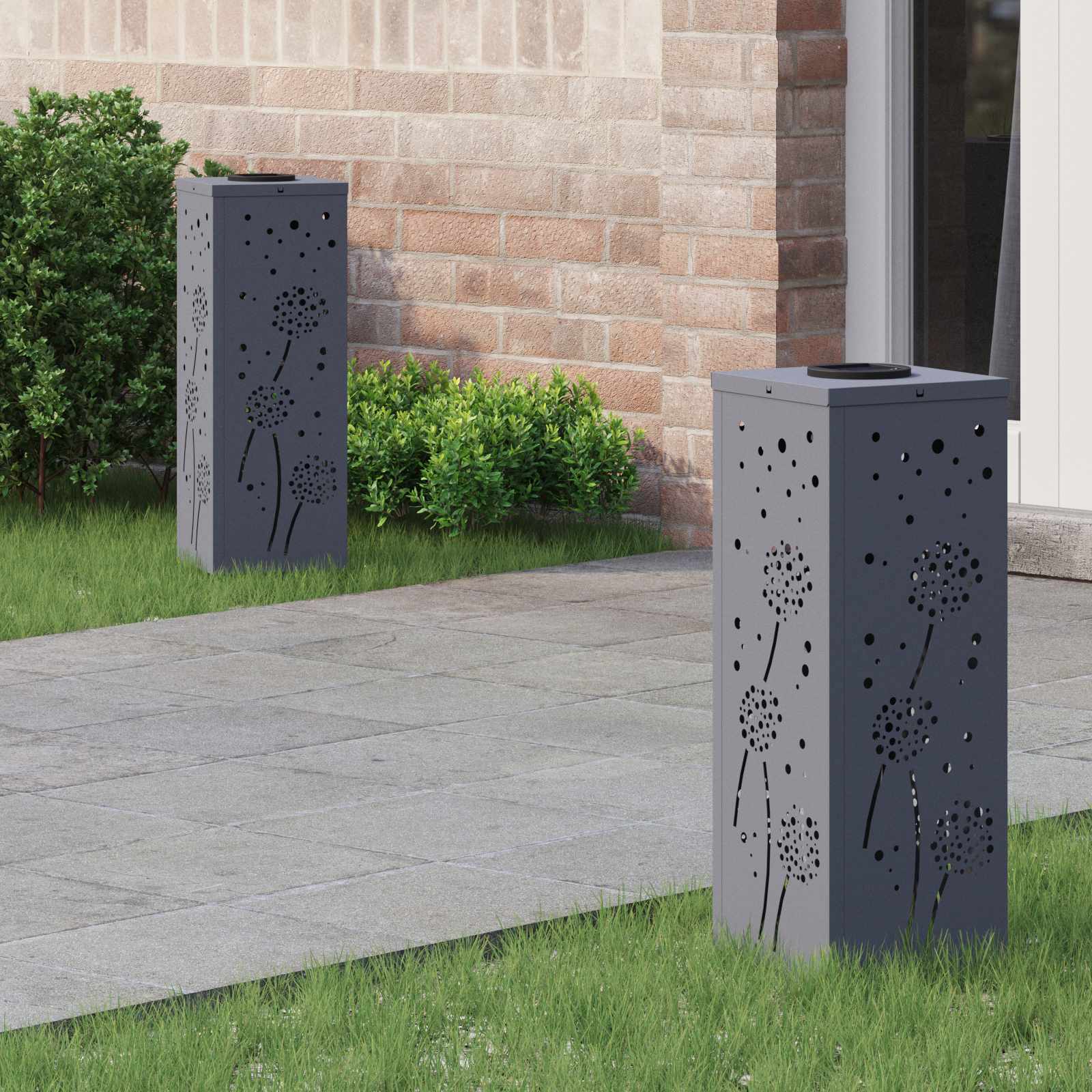 Faro Led Solare Per Sentieri 2 Pcs Antracite