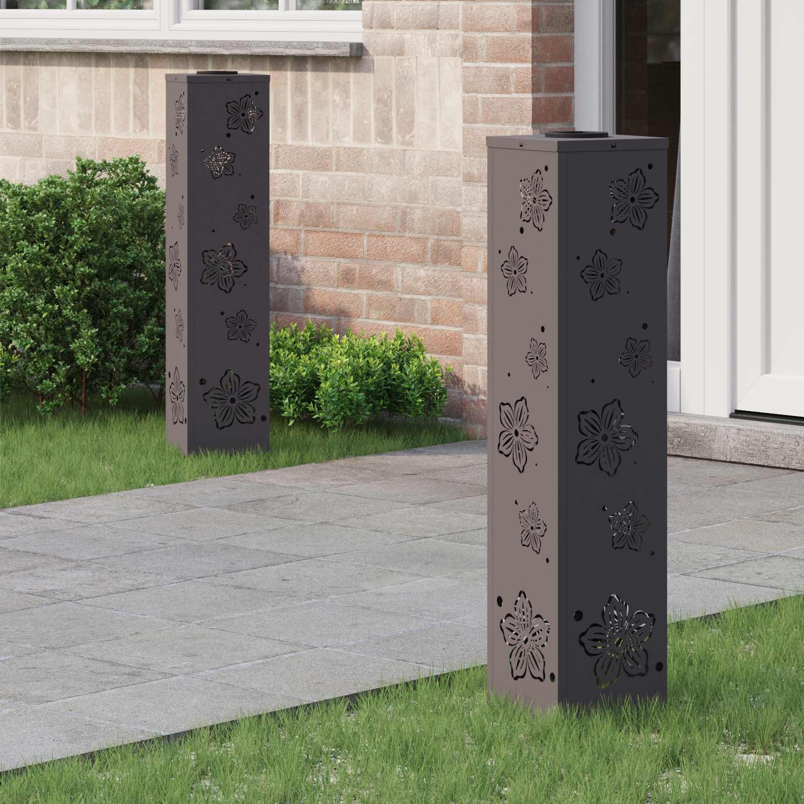 Faro Led Solare Per Sentieri 2 Pcs Nero