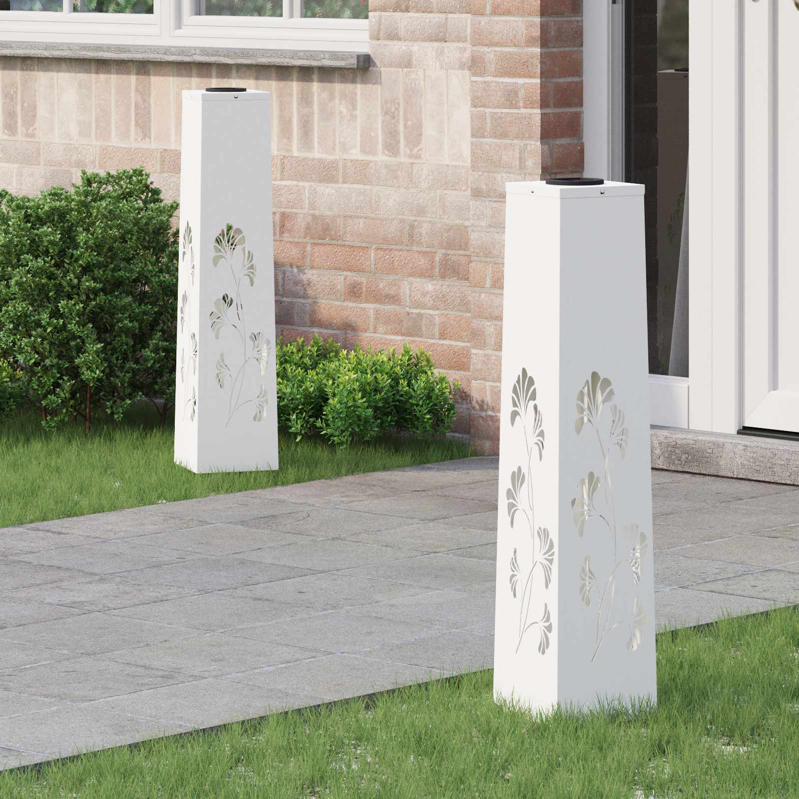 Faro Led Solare Per Sentieri 2 Pcs Bianco