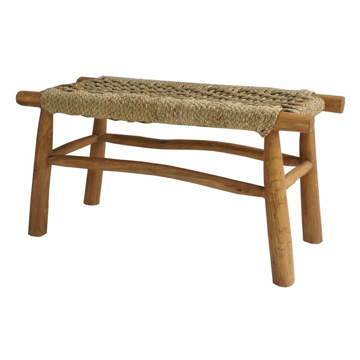 Panca Dkd Home Decor Naturale Marrone Chiaro Rattan Teca Teak 90 X 32 X 45 cm