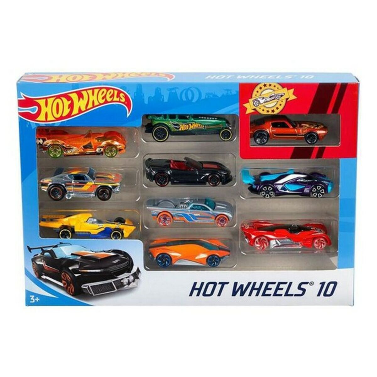 Playset Di Veicoli Hot Wheels Metallo (10 Pcs)