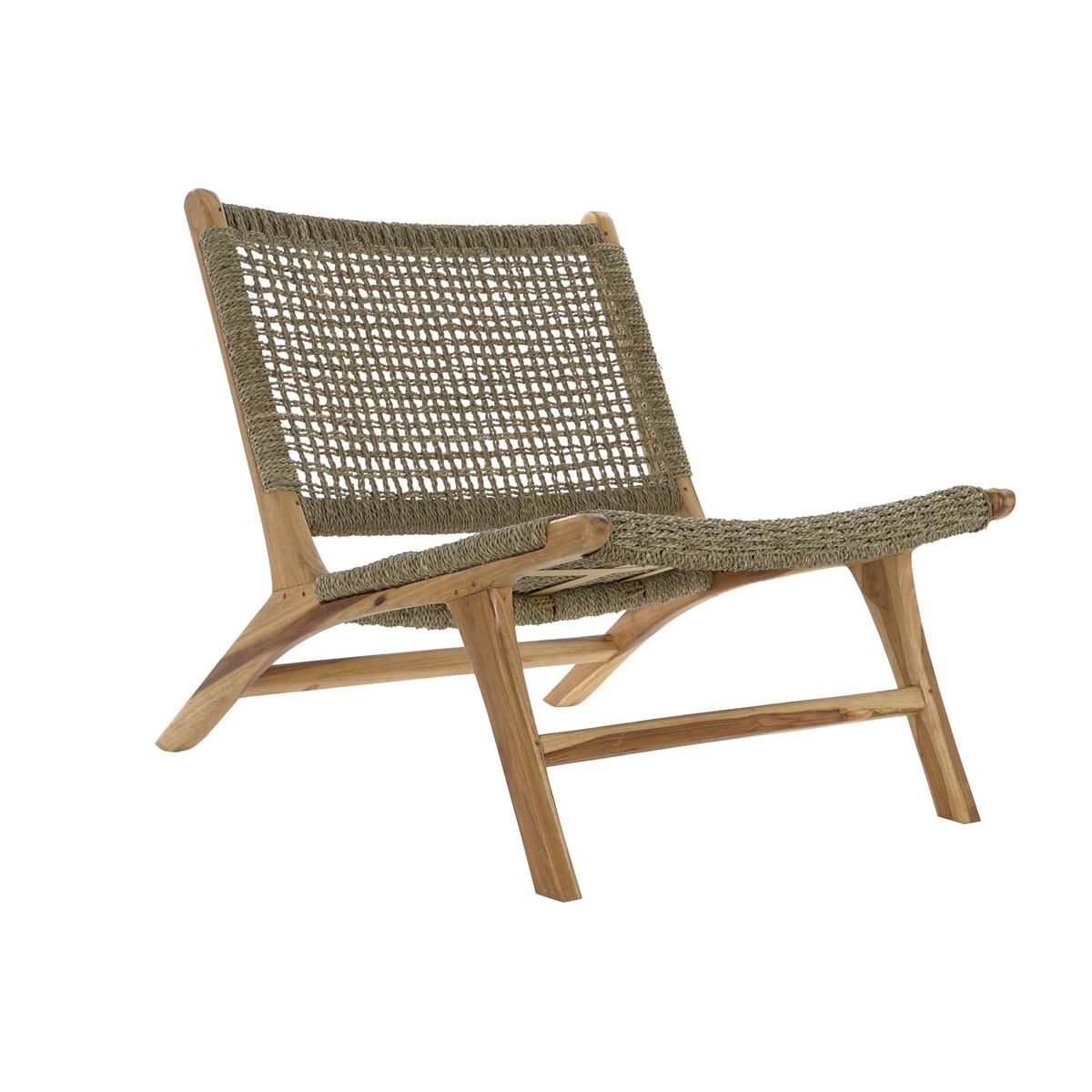 Poltrona Dkd Home Decor Marrone Naturale Legno Teca 65 X 80 X 68 cm