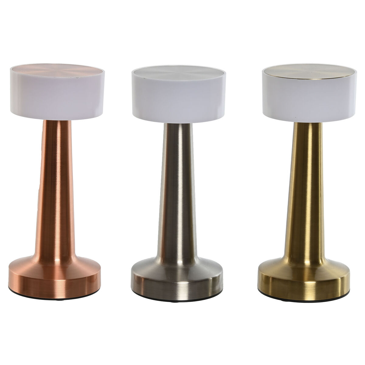 Lampada Da Tavolo Home Esprit Rame Dorato Argentato 9 X 9 X 21 Cm (3 Unità)
