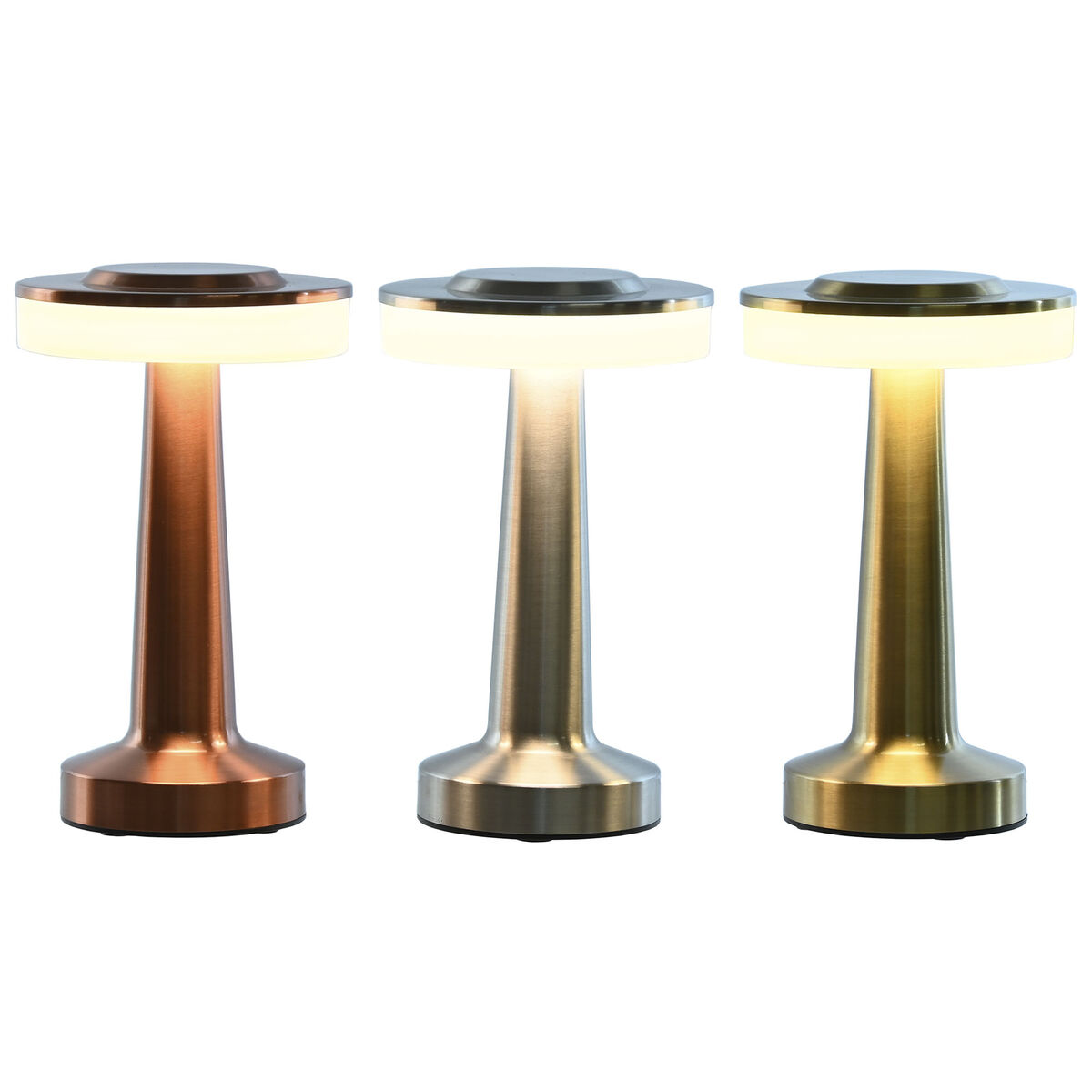 Lampada Da Tavolo Home Esprit Rame Dorato Argentato 12 X 12 X 20 Cm (3 Unità)
