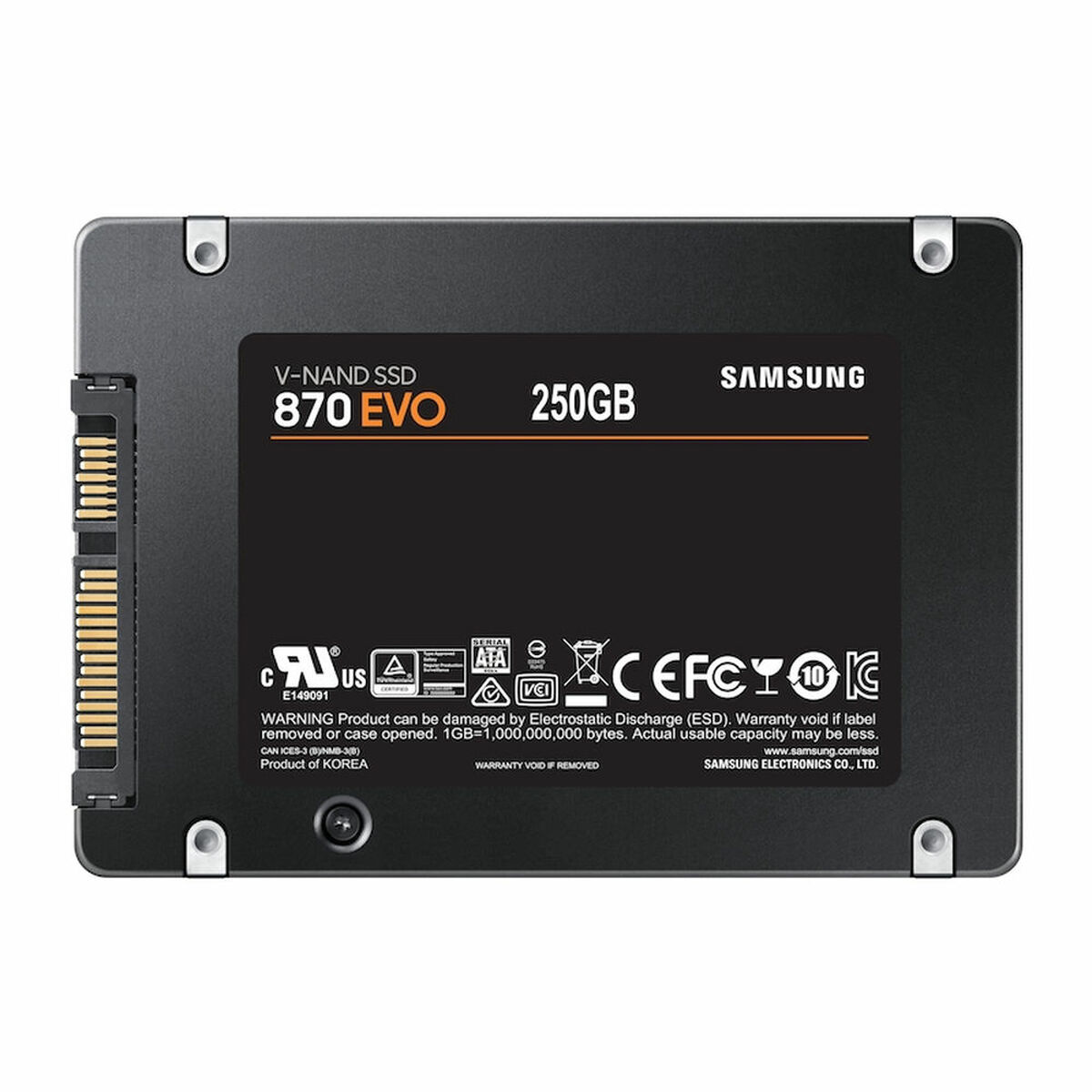 Hard Disk Samsung 870 Evo 250 Gb Ssd Nero