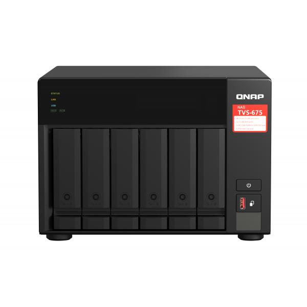 Qnap TvS-675-8g 6-Bay Nas KX-U6580 8c/8t 2.5ghz 8gb 6xsata 6gb/s Bays 2xm.2 Nvme Pcie Gen3 Ssd Slots