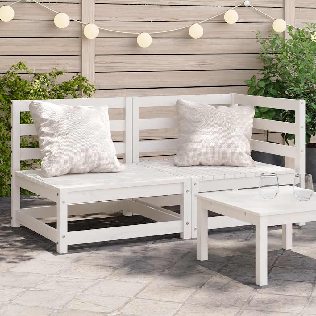 Divano Da Giardino A 2 Posti In Legno Massello Di Pino Bianco