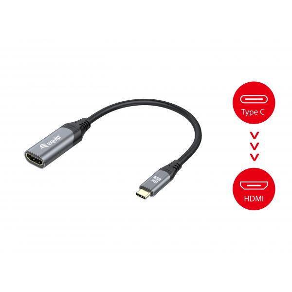 Equip 133492 Cavo E Adattatore Video 0,15 M Usb TipO-C Hdmi Nero, Grigio - Image 4