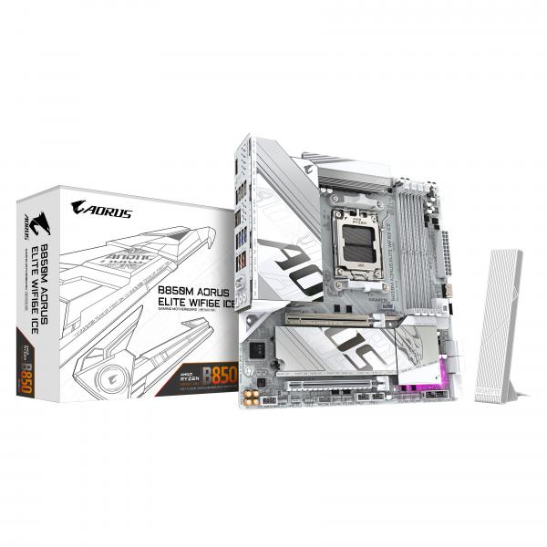 Gigabyte B850m Aorus Elite Wifi6e Ice Scheda Madre - Processori Amd Ryzen Serie 9000, 12+2+1 Fasi Vrm Digitali, Fino A 8200mhz Ddr5 (oc), 1xpcie 5.0