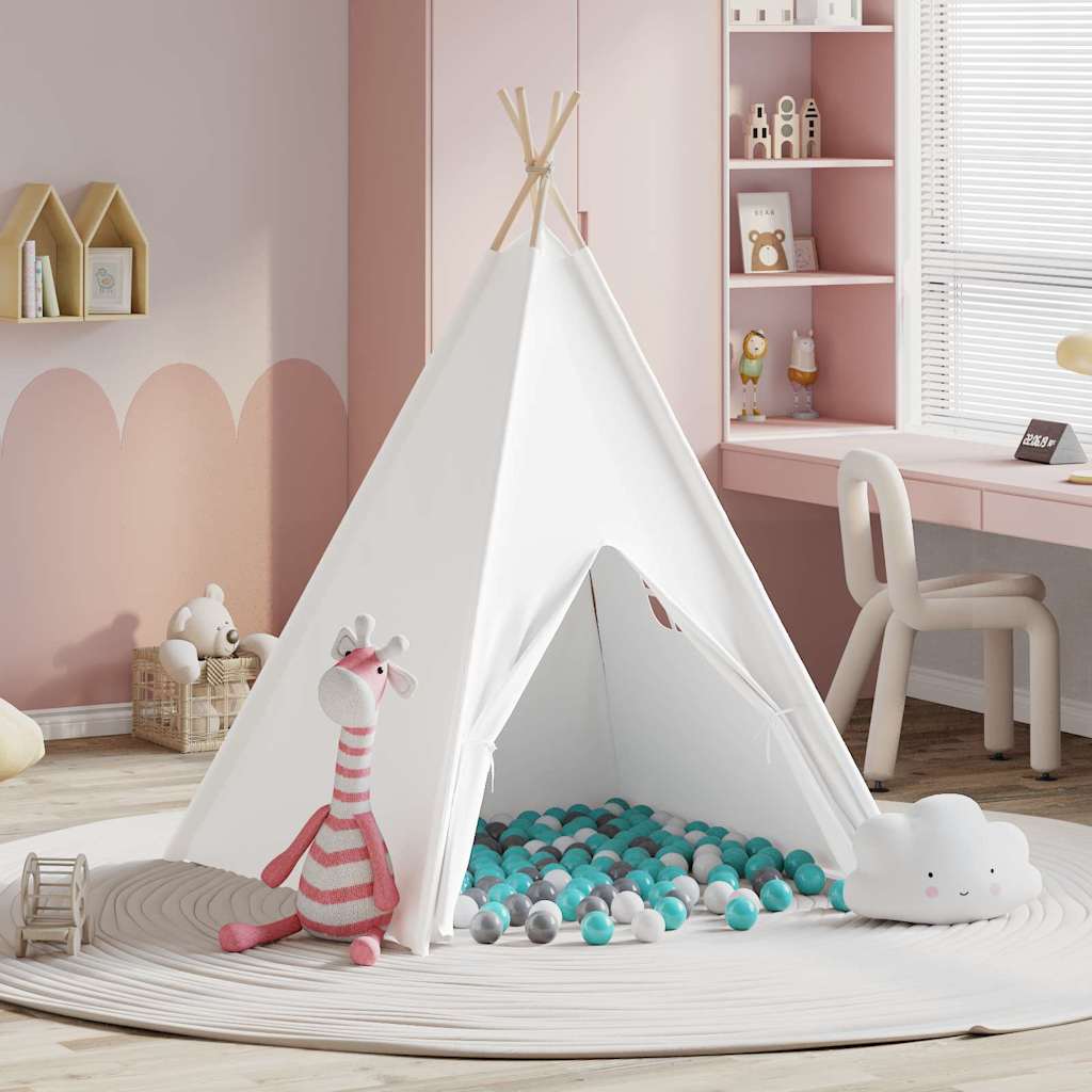 Tenda Teepee Bianco 120 X 120 X 150 Cm Tessuto E Plastica - Image 4
