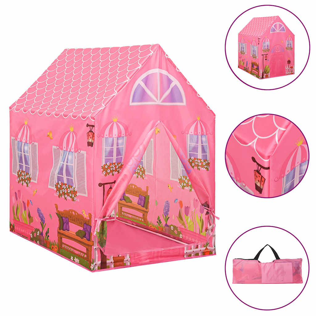 Tenda Da Gioco Per Bambini Rosa Con 250 Palline 69x94x104 cm - Image 3