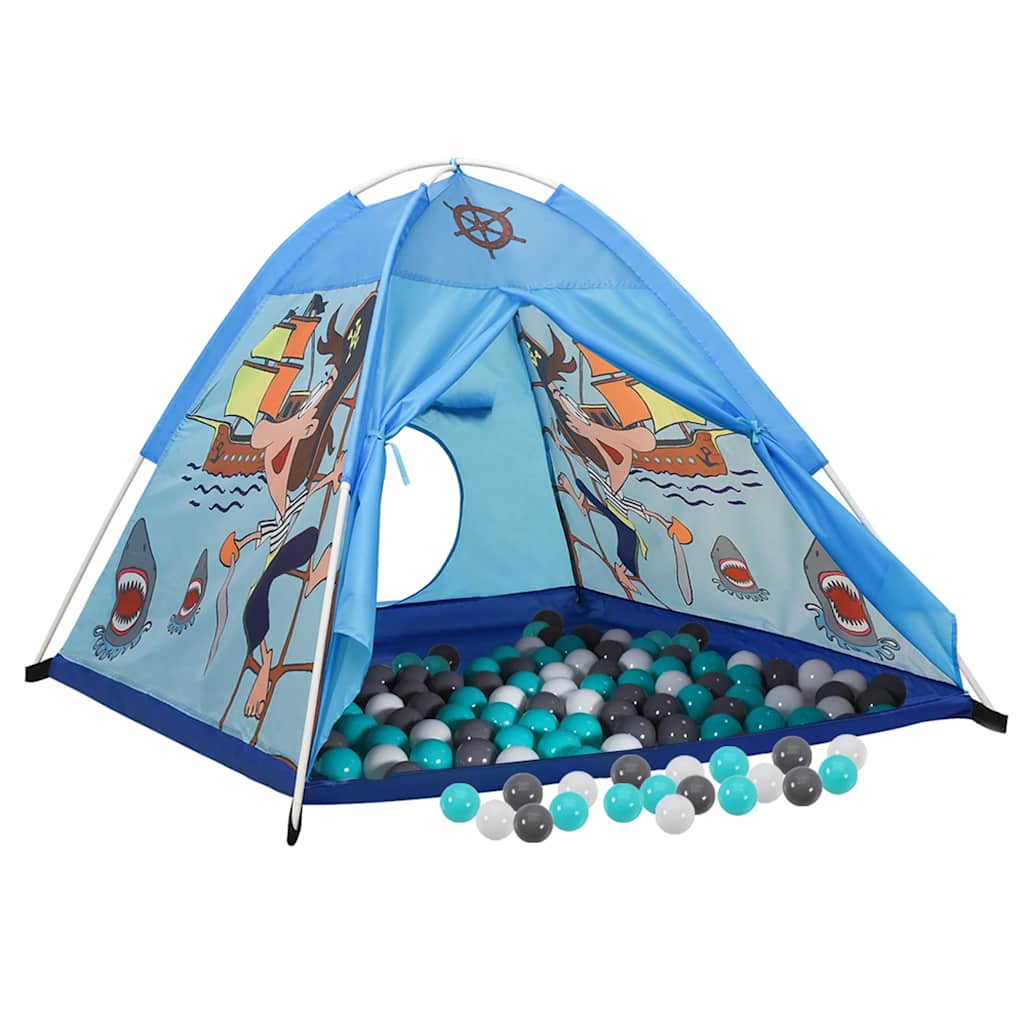 Tenda Da Gioco Per Bambini Blu Con 250 Palline 120x120x90 cm