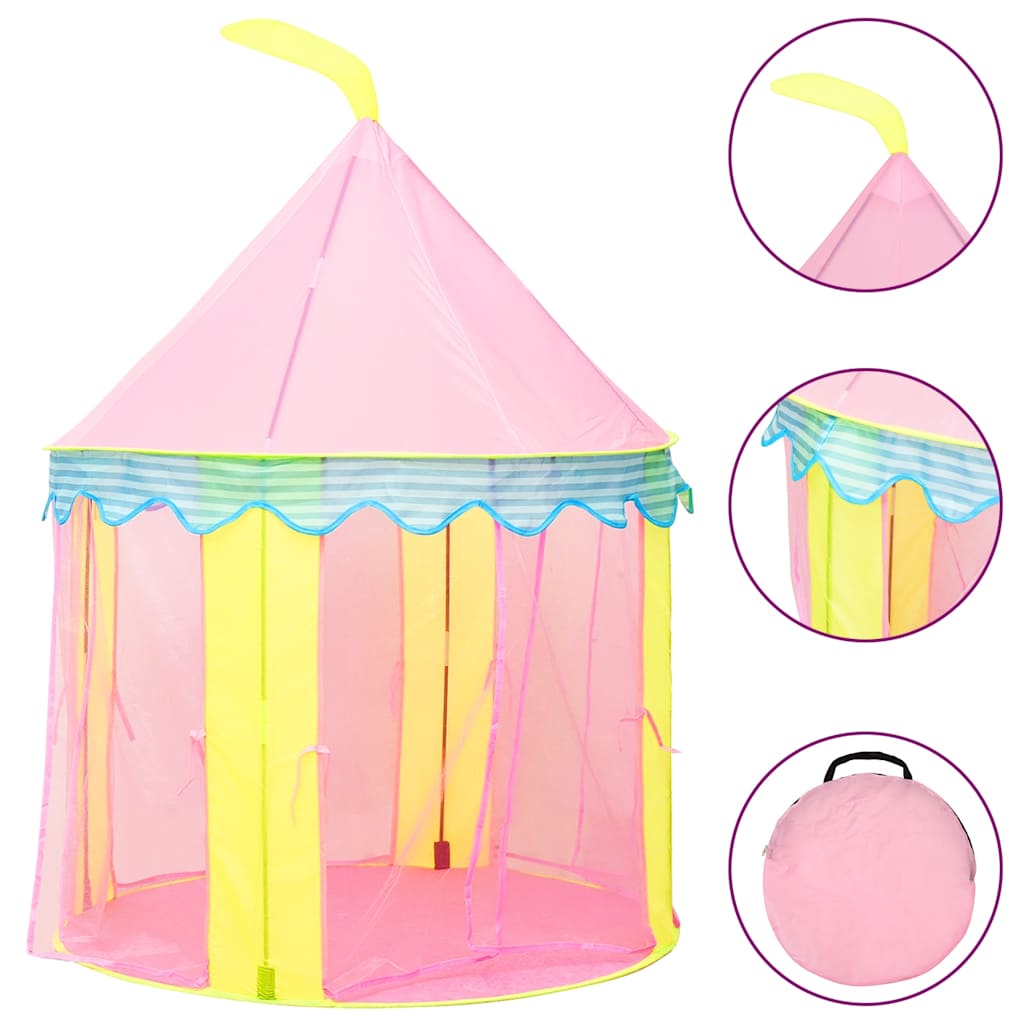 Tenda Da Gioco Per Bambini Rosa Con 250 Palline 100x100x127 cm - Image 3