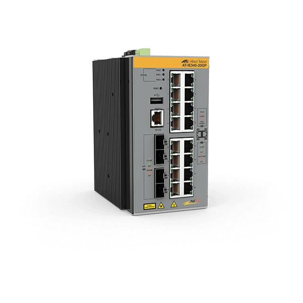 Allied Telesis AT-Ie340-20gP-80 Gestito L3 Gigabit Ethernet [10/100/1000] Supporto Power Over Ethernet [poe] Grigio (l3 Indust Ethernet Switch - 16x1