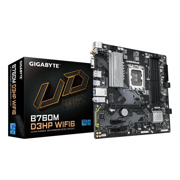 Gigabyte B760m D3hp Wifi6 Scheda Madre - Compatibile Con Cpu Intel Core Di 14ª Generazione, Vrm Digitale A 4+1+1 Fasi, Fino A 5600 Mhz Ddr5, 2x M.2 P