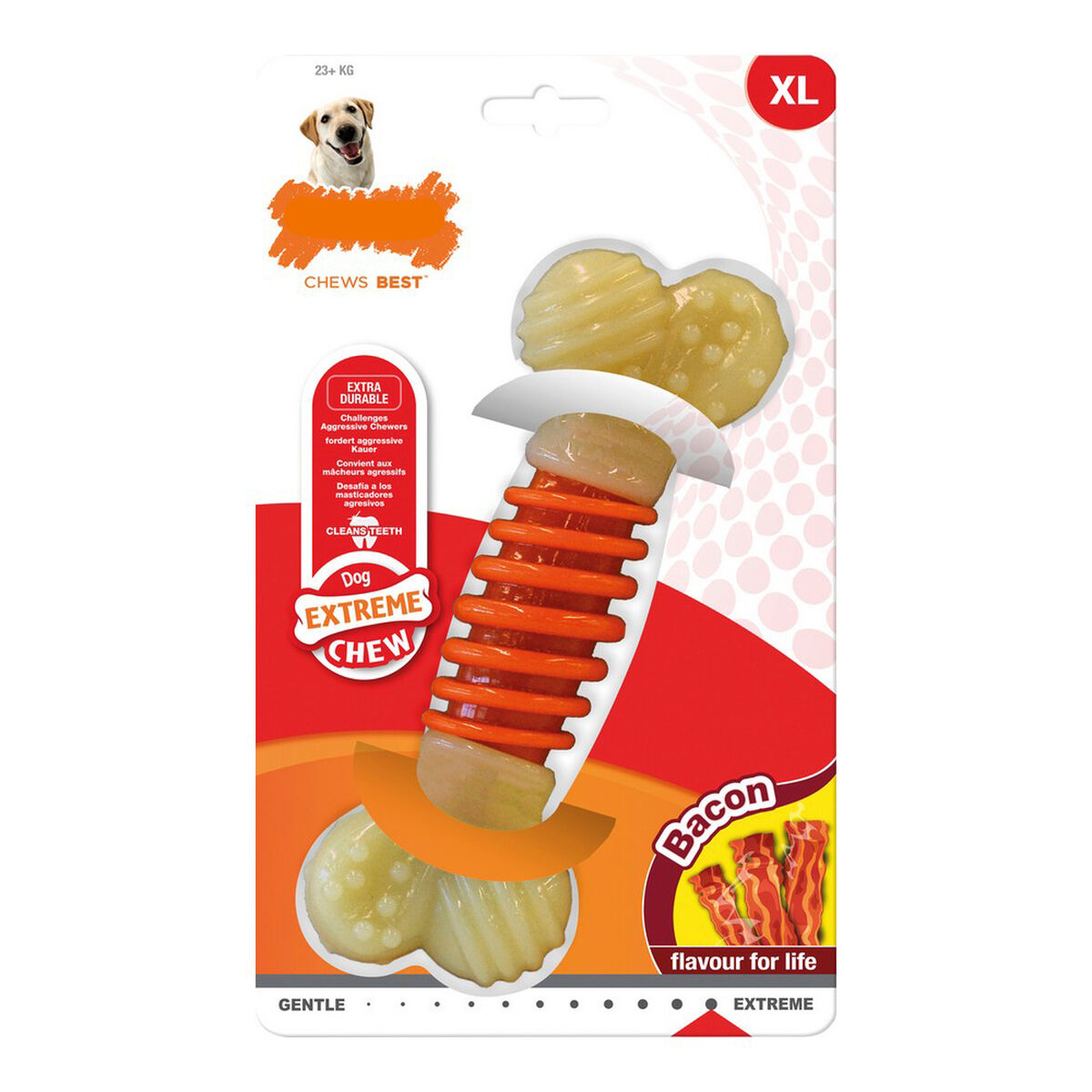 Giocattolo Da Mordere Per Cani Nylabone Extreme Chew Pro Action Bacon Taglia L Nylon