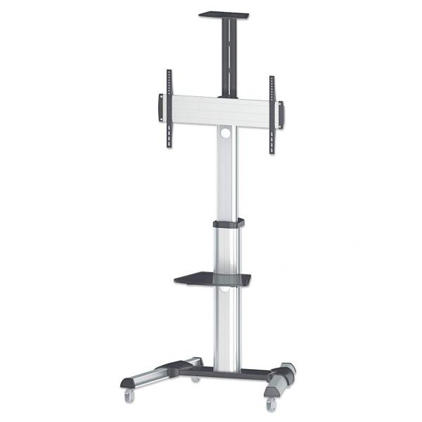 Manhattan 461245 Supporti A Parete Per Tv 177,8 Cm [70] Pavimento Nero, Argento (tv/monitor Trolley StanD- - 37-65in Vesa To 600x400mm 50kg)