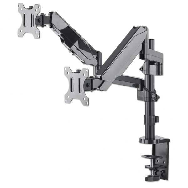 Manhattan 461597 Supporti A Parete Per Tv 81,3 Cm [32] Scrivania Grigio (tv/monitor Desk Mount Gas DuaL- - Full Motion 27in Clamp/grommet)