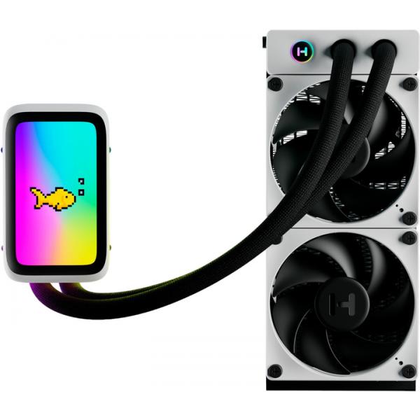 Hyte Thicc Q60 Processore Kit Di Raffreddamento A Liquido 12 Cm Nero, Bianco 2 Pz (hyte Thicc Q60 240mm Lcd Liquid Cooler)