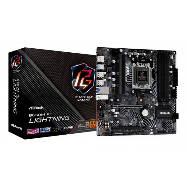 Asrock B650m Pg Lightning Amd B650 Socket Am5 Micro Atx (asrock B650m Pg Lightning Amd Am5 Socket Motherboard, MicrO-Atx, 4x Ddr5 Slots, 3x M.2 Socke