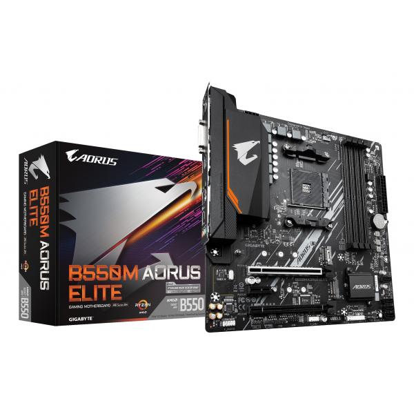 Gigabyte B550m Aorus Elite Scheda Madre - Cpu Amd Ryzen 5000, Vrm A 5+3 Fasi, Fino A 4733 Mhz Ddr4, 1xpcie 4.0 + 1xpcie 3.0 M.2, Lan 1gbe, Usb 3.2 ge