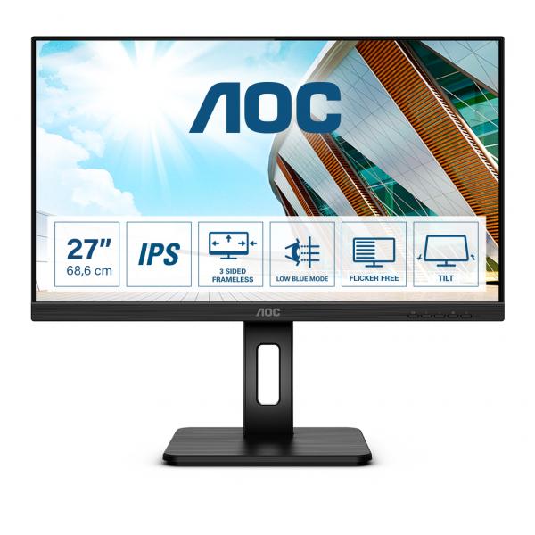 Aoc P2 Q27p2q Monitor Pc 68,6 Cm [27] 2560 X 1440 Pixel Quad Hd Led Nero (aoc Q27p2q - Monitor A Led - 27 - 2560 X 1440 Qhd @ 75 Hz - Ips - 300 Cd/m?