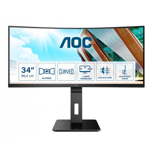 Aoc P2 Cu34p2a Monitor Pc 86,4 Cm [34] 3440 X 1440 Pixel Quad Hd Led Nero (aoc Cu34p2a - Monitor A Led - Curvato - 34 - 3440 X 1440 Uwqhd @ 100 Hz -