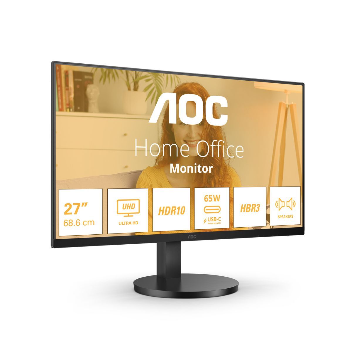 Aoc B3 U27b3cf Monitor Pc 68,6 Cm [27] 3840 X 2160 Pixel 4k Ultra Hd Lcd Nero (aoc 27 Ips Monitor Spk U27b3cf)