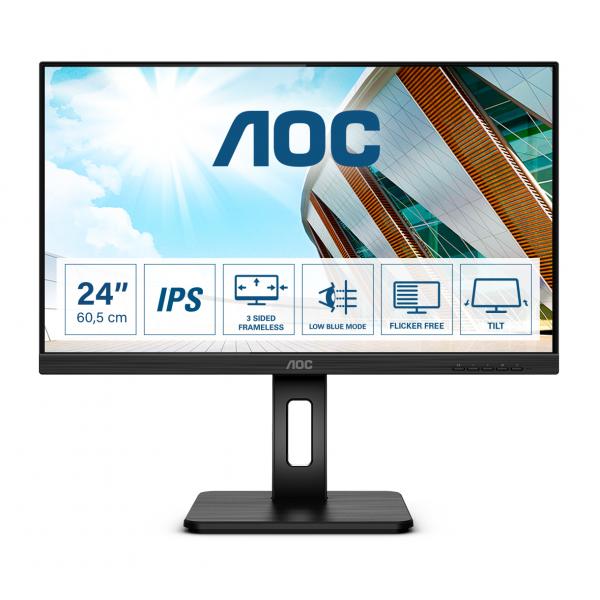 Aoc P2 Q24p2q Monitor Pc 60,5 Cm [23.8] 2560 X 1440 Pixel Quad Hd Led Nero (aoc Q24p2q - Led Monitor - 23.8 [24 Viewable] - 2560 X 1440 Qhd @ 75 Hz -