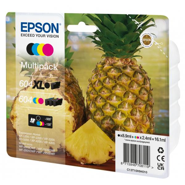 Epson 604xl Cartuccia D'inchiostro 4 Pz Originale Resa Elevata [xl] Nero, Ciano, Magenta, Giallo (epson 604xl Multipack - 4 Pakker - Xl)
