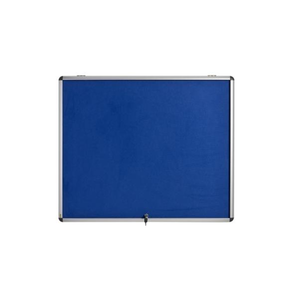 BI-Office Vt340107150 Bacheca Per Appunti Interno Blu Alluminio (bI-Office Enclore Blue Felt Lockable Noticeboard Display Case 6 X A4 700x653mm - Vt3