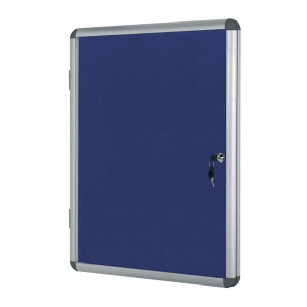 BI-Office Vt740107150 Bacheca Per Appunti Interno Blu Alluminio (bI-Office Enclore Blue Felt Lockable Noticeboard Display Case 20 X A4 1160x1288mm -