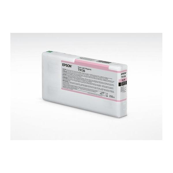 Epson C13t91360n Cartuccia D'inchiostro 1 Pz Originale Magenta Chiaro Vivido (t9136 Vivid Light Ma Ink CarT-200ml)