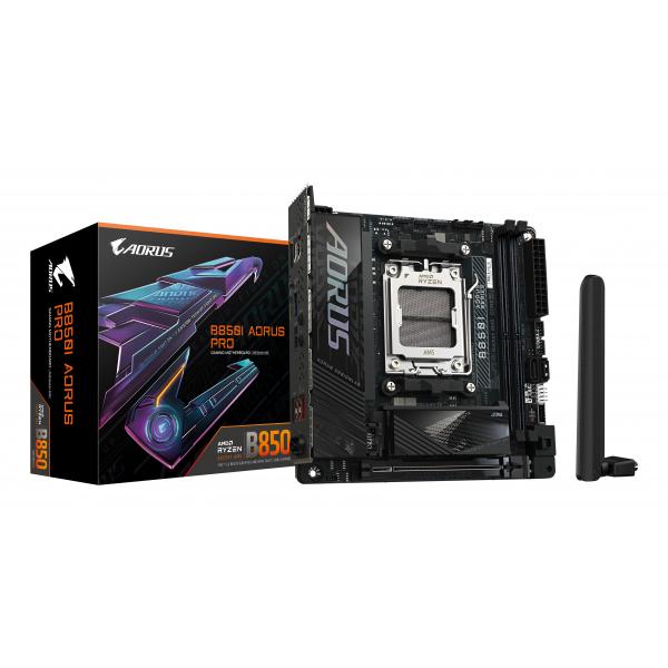 Gigabyte B850i Aorus Pro Scheda Madre - Supporta Processori Amd Ryzen Serie 9000, Vrm Digitale A 8+2+1 Fasi, Fino A 8400mhz Ddr5 [oc], 1xpcie 5.0 + 1
