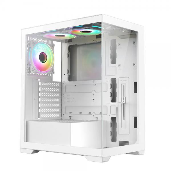 Vida VetrO-Wht Computer Case Tower Bianco (vetro White Atx Case Argb X3 Fans)