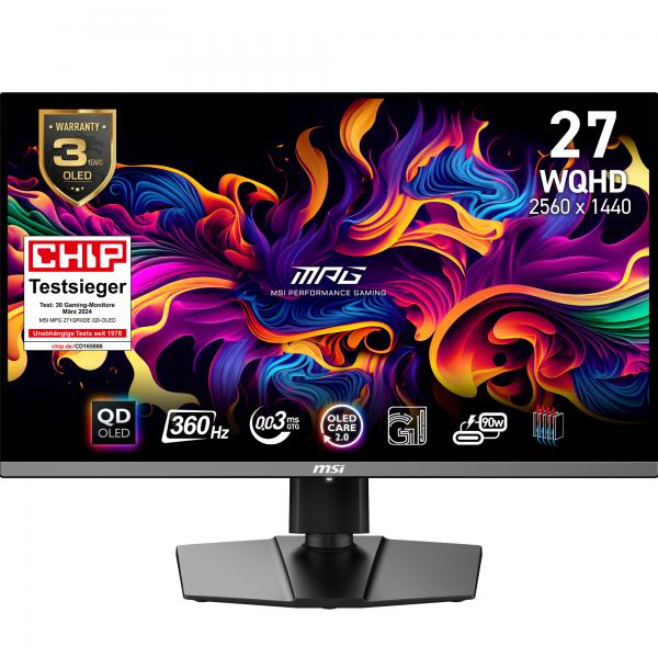 Msi Mpg 271qrxde QD-Oled Monitor Pc 67,3 Cm (26.5") 2560 X 1440 Pixel Wide Quad Hd Qdoled Nero